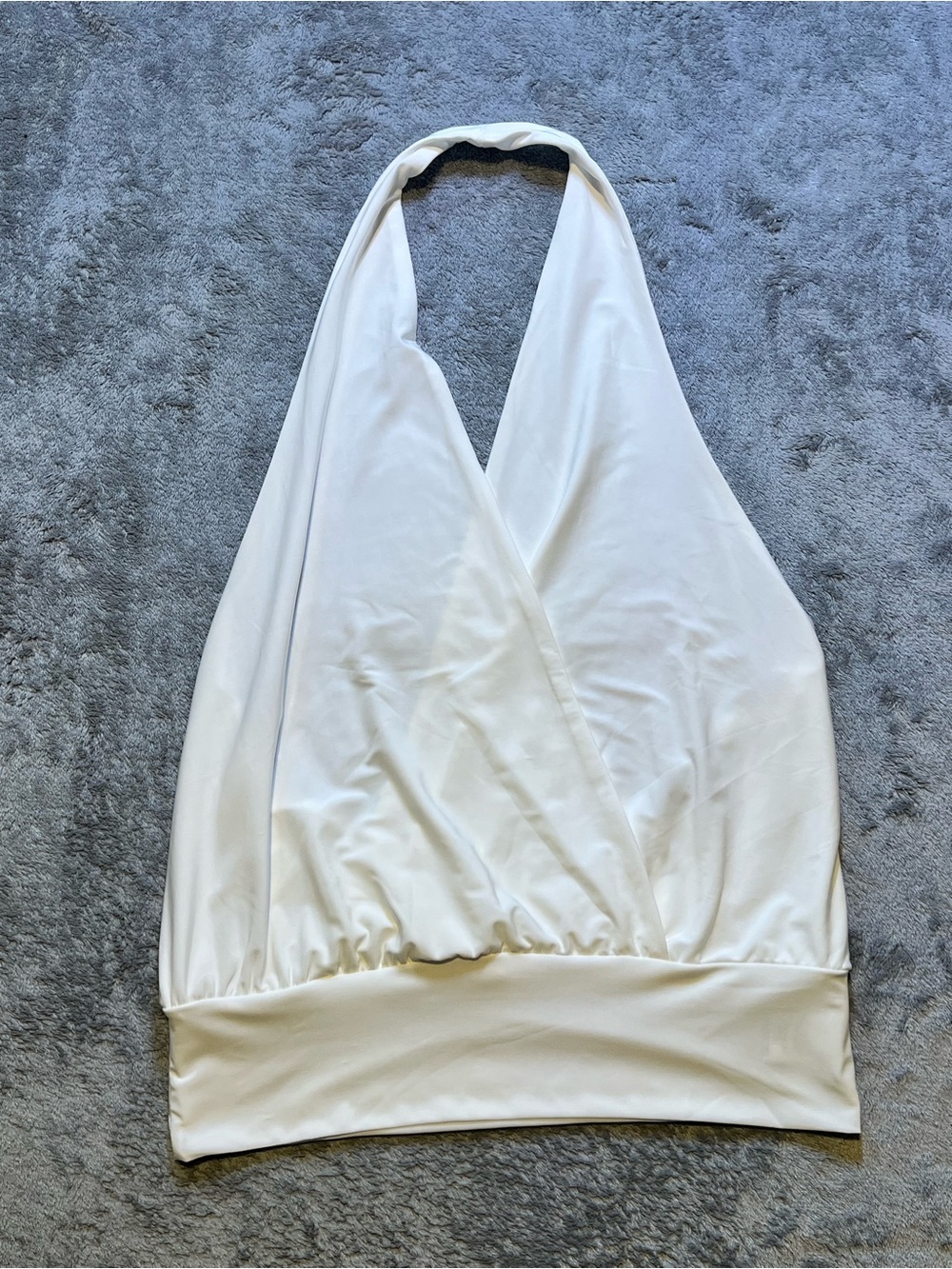 Moa Moa White One-Shoulder Halter Wrap Top
